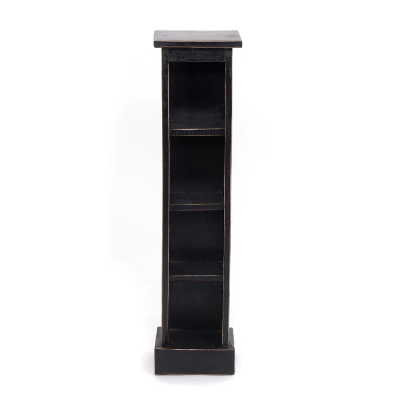 HOLZ CD REGAL "CD TOWER" | 76cm(H), Holzregal, CD Rack mit 4 Fächern | Farbe: 09 voodoo - schwarz