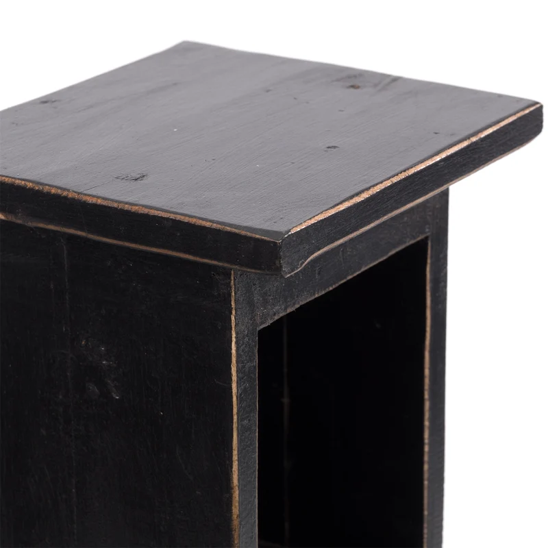 HOLZ CD REGAL "CD TOWER" | 76cm(H), Holzregal, CD Rack mit 4 Fächern | Farbe: 09 voodoo - schwarz