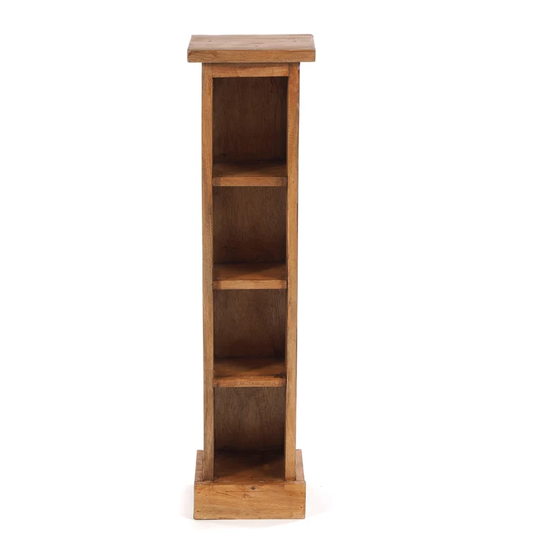 HOLZ CD REGAL "CD TOWER" | 76cm(H), Holzregal, CD Rack mit 4 Fächern | Farbe: 08 honigfarben gewachst