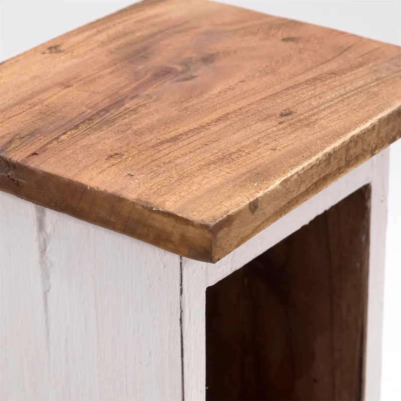 HOLZ CD REGAL "CD TOWER" | 76cm(H), Holzregal, CD Rack mit 4 Fächern | Farbe: 06 weiß-landhaus