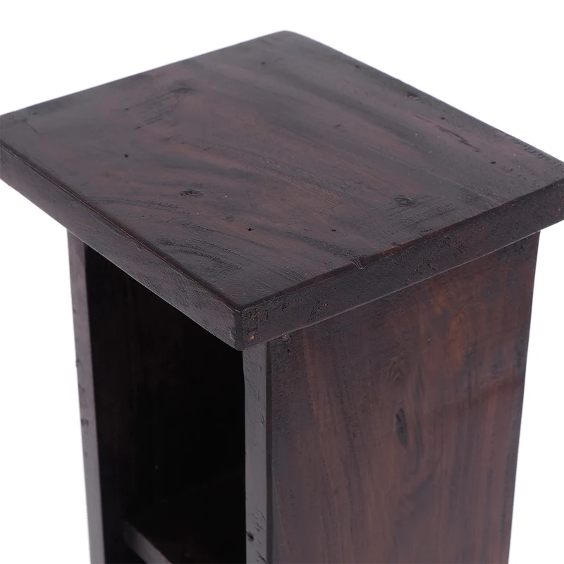HOLZ CD REGAL "CD TOWER" | 76cm(H), Holzregal, CD Rack mit 4 Fächern | Farbe: 03 dunkelbraun