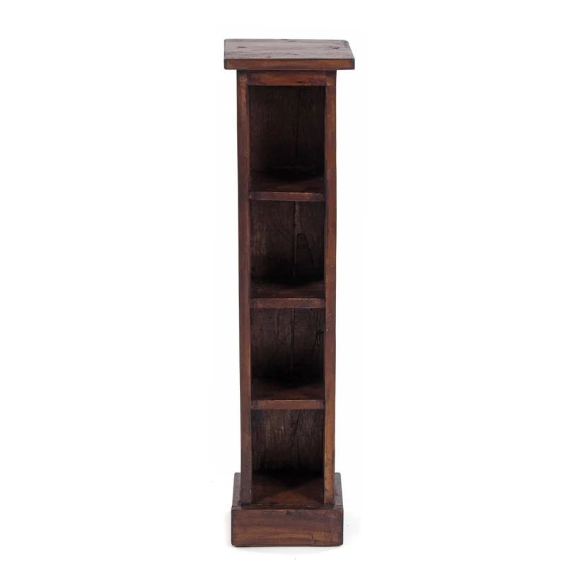 HOLZ CD REGAL "CD TOWER" | 76cm(H), Holzregal, CD Rack mit 4 Fächern | Farbe: 02 hellbraun