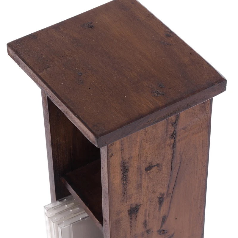 HOLZ CD REGAL "CD TOWER" | 76cm(H), Holzregal, CD Rack mit 4 Fächern | Farbe: 02 hellbraun