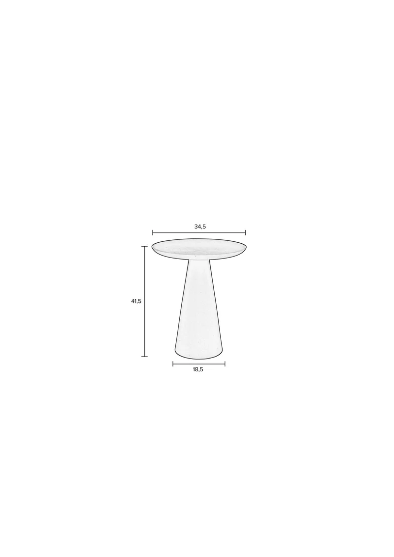 White Label Living Beistelltisch Ringar Medium Ivory – Metall, 34,5 × 34,5 × 41,5 cm