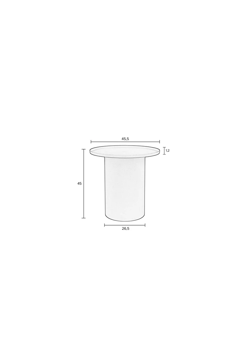 White Label Living Beistelltisch Sverre Rund Rose – Pink, Metall, 45,5 × 45,5 × 45 cm
