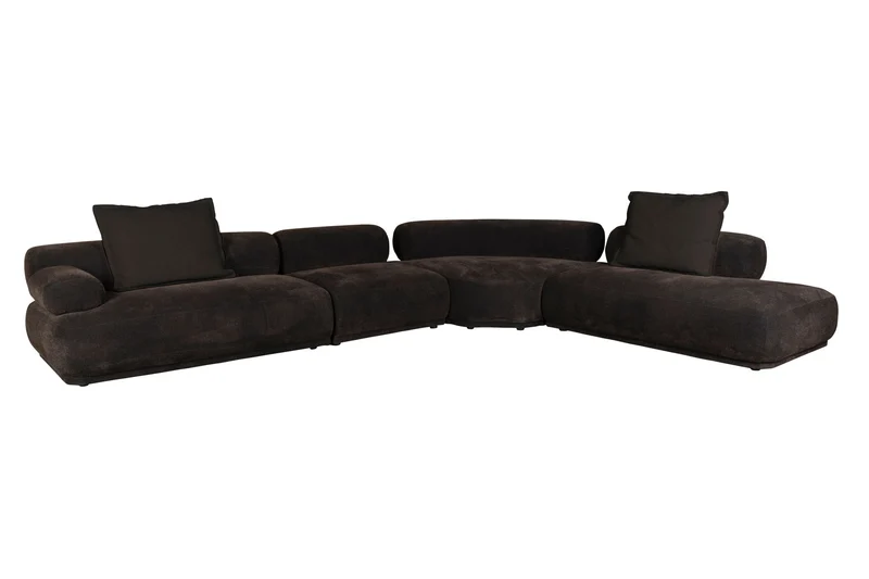 Zuiver Sofa Rembrandt 7,5-Sitzer links – Dunkelbraun, Polyester, 594 × 68 cm