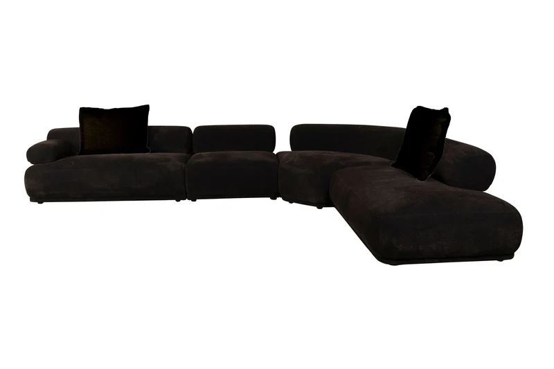 Zuiver Sofa Rembrandt 7,5-Sitzer links – Dunkelbraun, Polyester, 594 × 68 cm