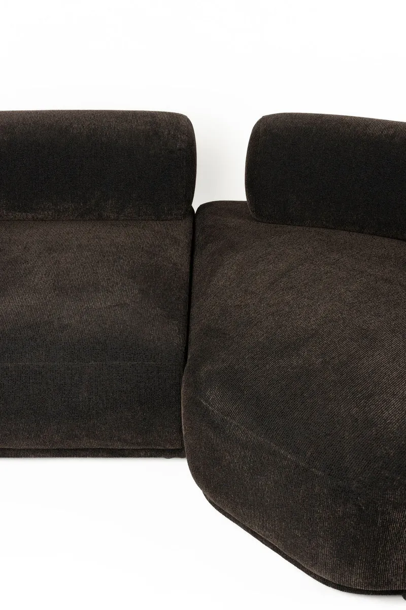 Zuiver Sofa Rembrandt 7,5-Sitzer links – Dunkelbraun, Polyester, 594 × 68 cm