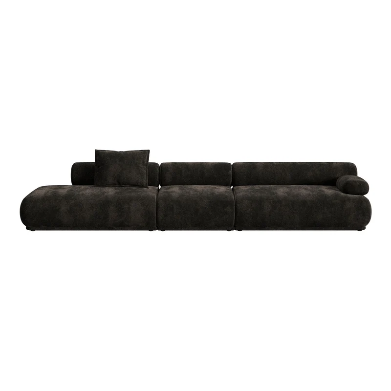 Zuiver Sofa Rembrandt 4,5-Sitzer rechts – Dunkelbraun, Polyester, 402 × 68 cm