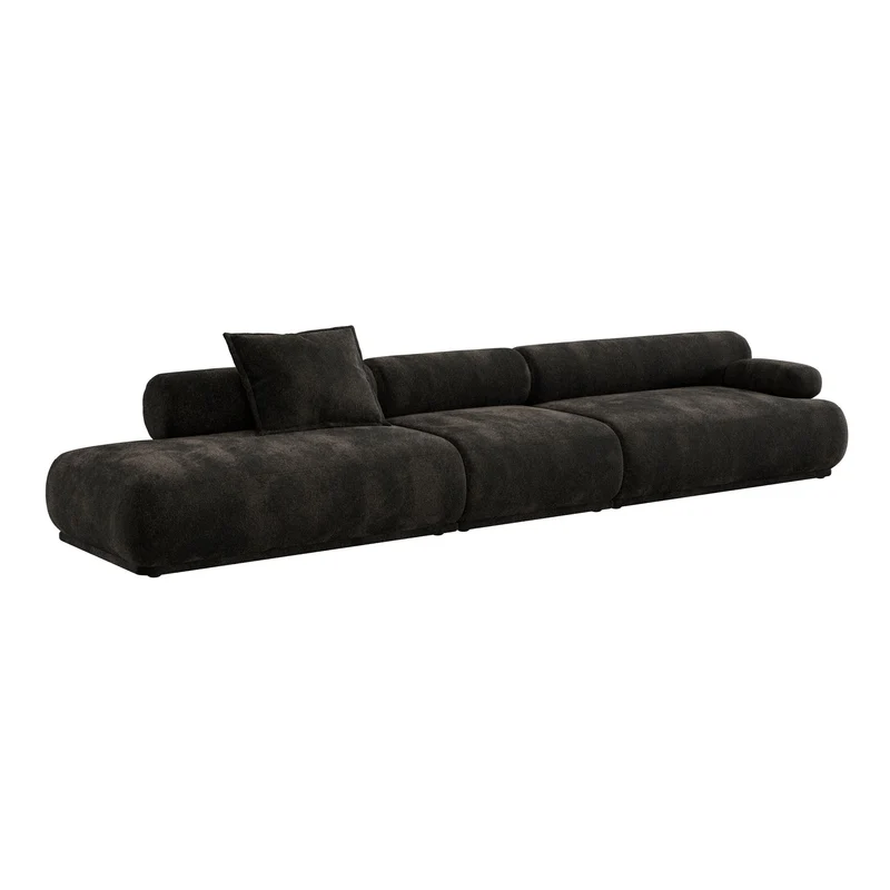 Zuiver Sofa Rembrandt 4,5-Sitzer rechts – Dunkelbraun, Polyester, 402 × 68 cm