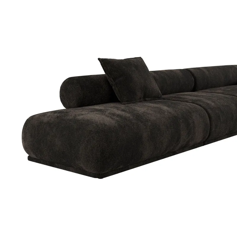 Zuiver Sofa Rembrandt 4,5-Sitzer rechts – Dunkelbraun, Polyester, 402 × 68 cm