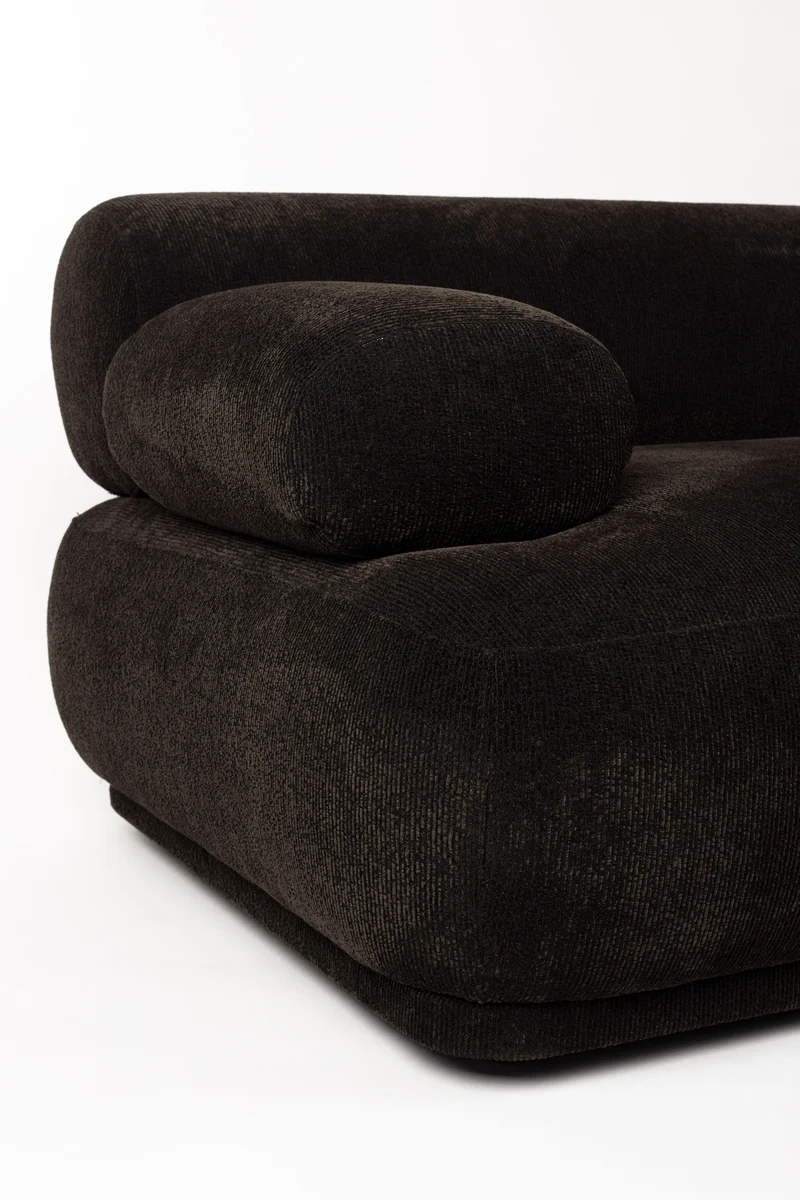 Zuiver Sofa Rembrandt 4,5-Sitzer rechts – Dunkelbraun, Polyester, 402 × 68 cm