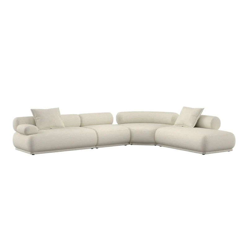 Zuiver Sofa Rembrandt 7,5-Sitzer links – Beige, Polyester, 594 × 68 cm