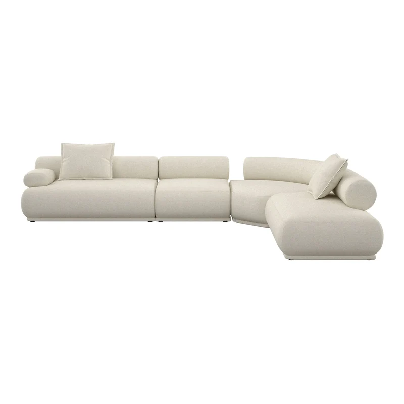 Zuiver Sofa Rembrandt 7,5-Sitzer links – Beige, Polyester, 594 × 68 cm
