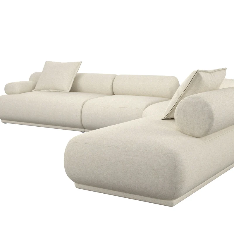 Zuiver Sofa Rembrandt 7,5-Sitzer links – Beige, Polyester, 594 × 68 cm
