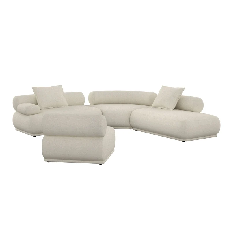 Zuiver Sofa Rembrandt 7,5-Sitzer links – Beige, Polyester, 594 × 68 cm