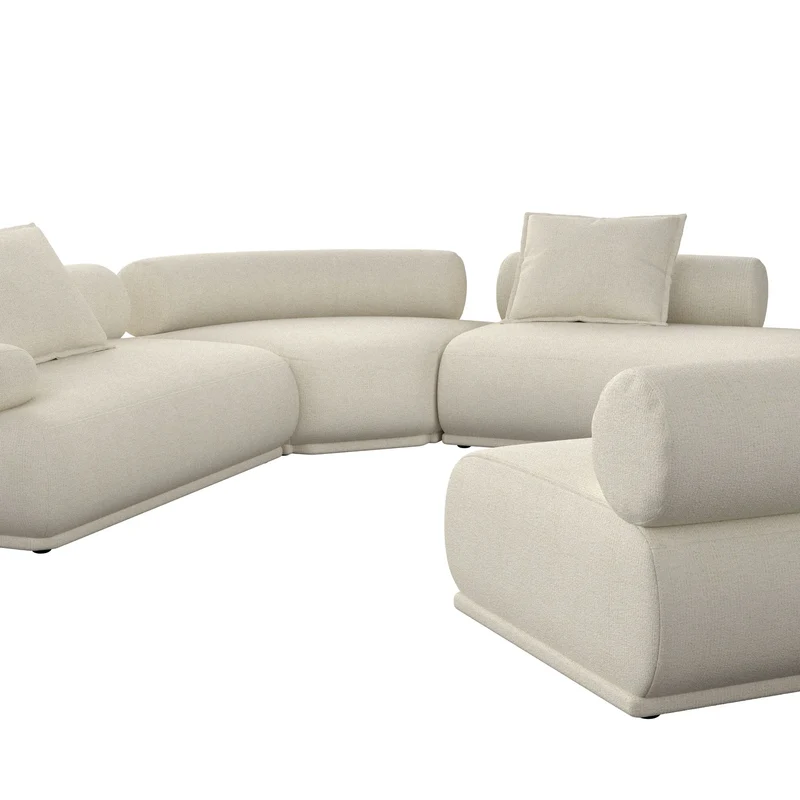 Zuiver Sofa Rembrandt 7,5-Sitzer links – Beige, Polyester, 594 × 68 cm