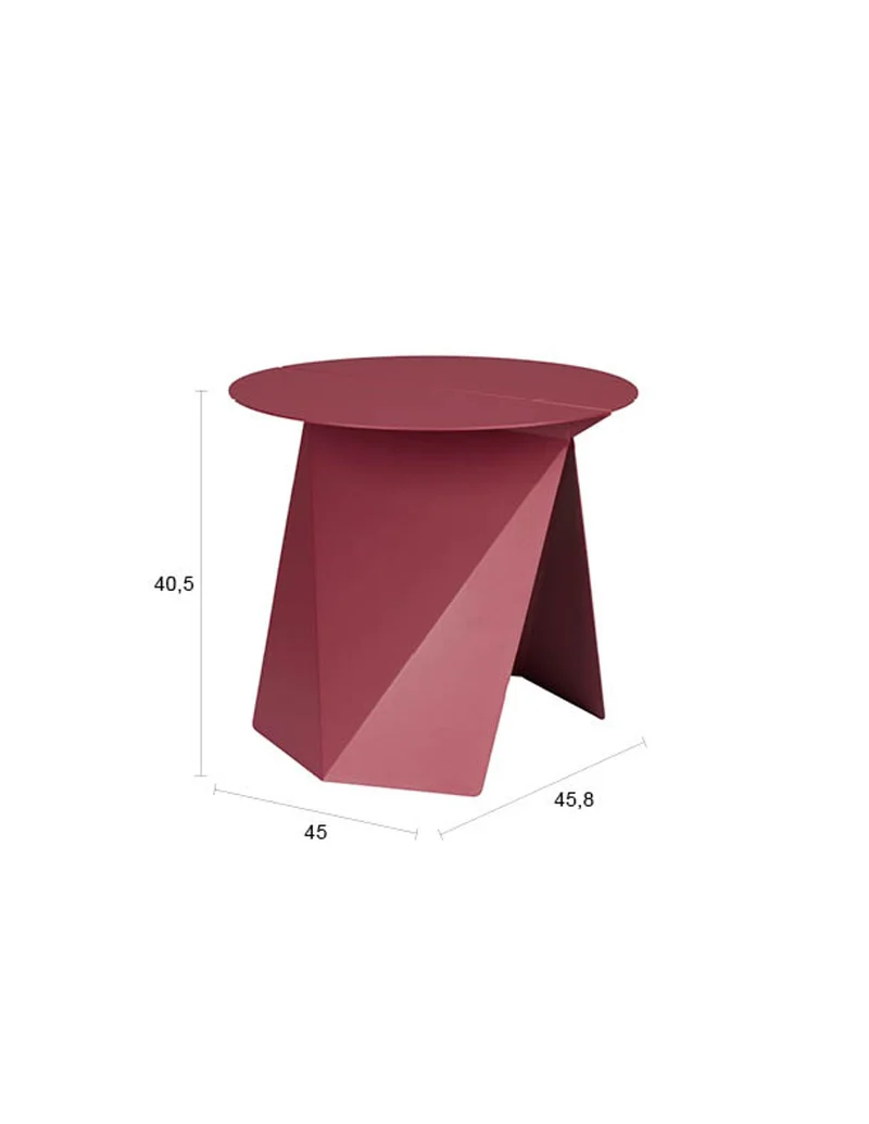 Zuiver Beistelltisch Foldy Marsala – Stahl, 45,8 × 45 × 40,5 cm