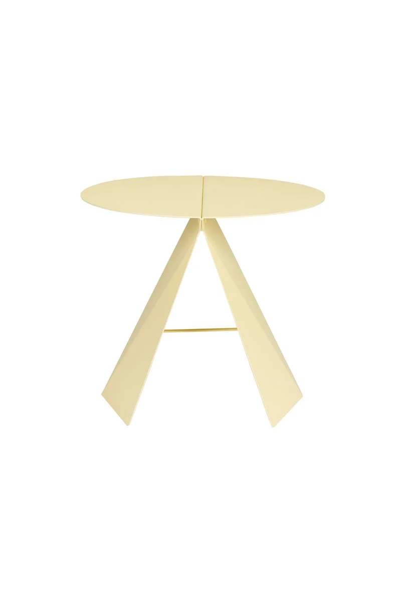 Zuiver Beistelltisch Foldy Lemon – Gelb, Stahl, 45,8 × 45 × 40,5 cm