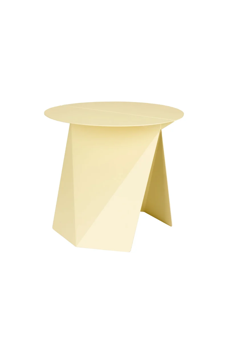 Zuiver Beistelltisch Foldy Lemon – Gelb, Stahl, 45,8 × 45 × 40,5 cm