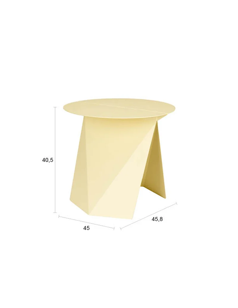 Zuiver Beistelltisch Foldy Lemon – Gelb, Stahl, 45,8 × 45 × 40,5 cm