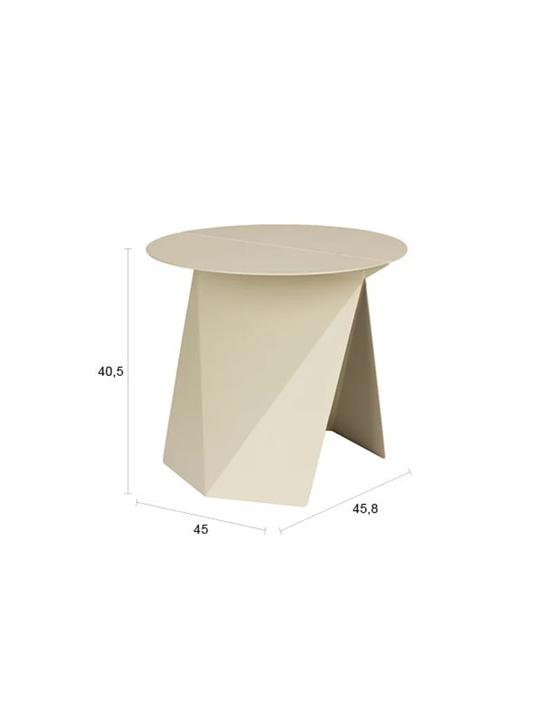 Zuiver Beistelltisch Foldy – Beige, Stahl, 45,8 × 45,8 × 40 cm