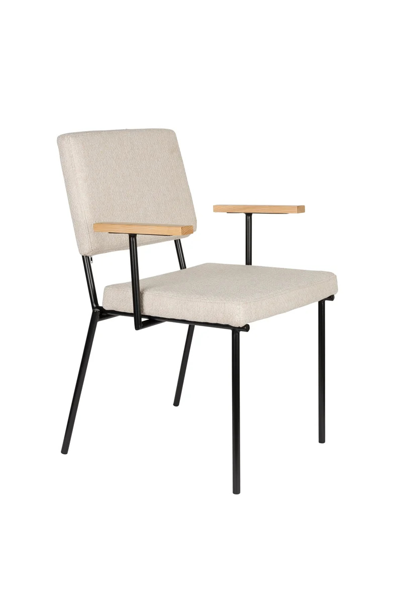 Zuiver Sessel Fellow – Off-White, Polyester, 60 × 57,5 × 85 cm, 2er-Set