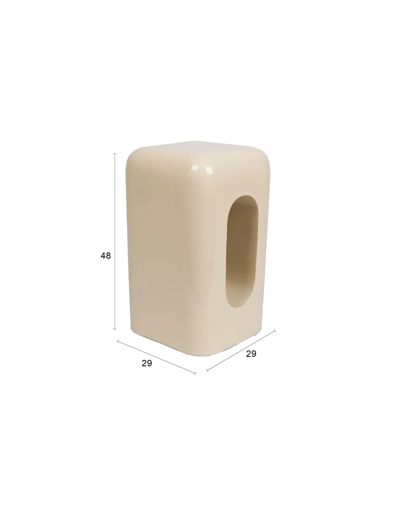 Zuiver Hocker Creek – Beige, Eisen, 29 × 29 × 48 cm