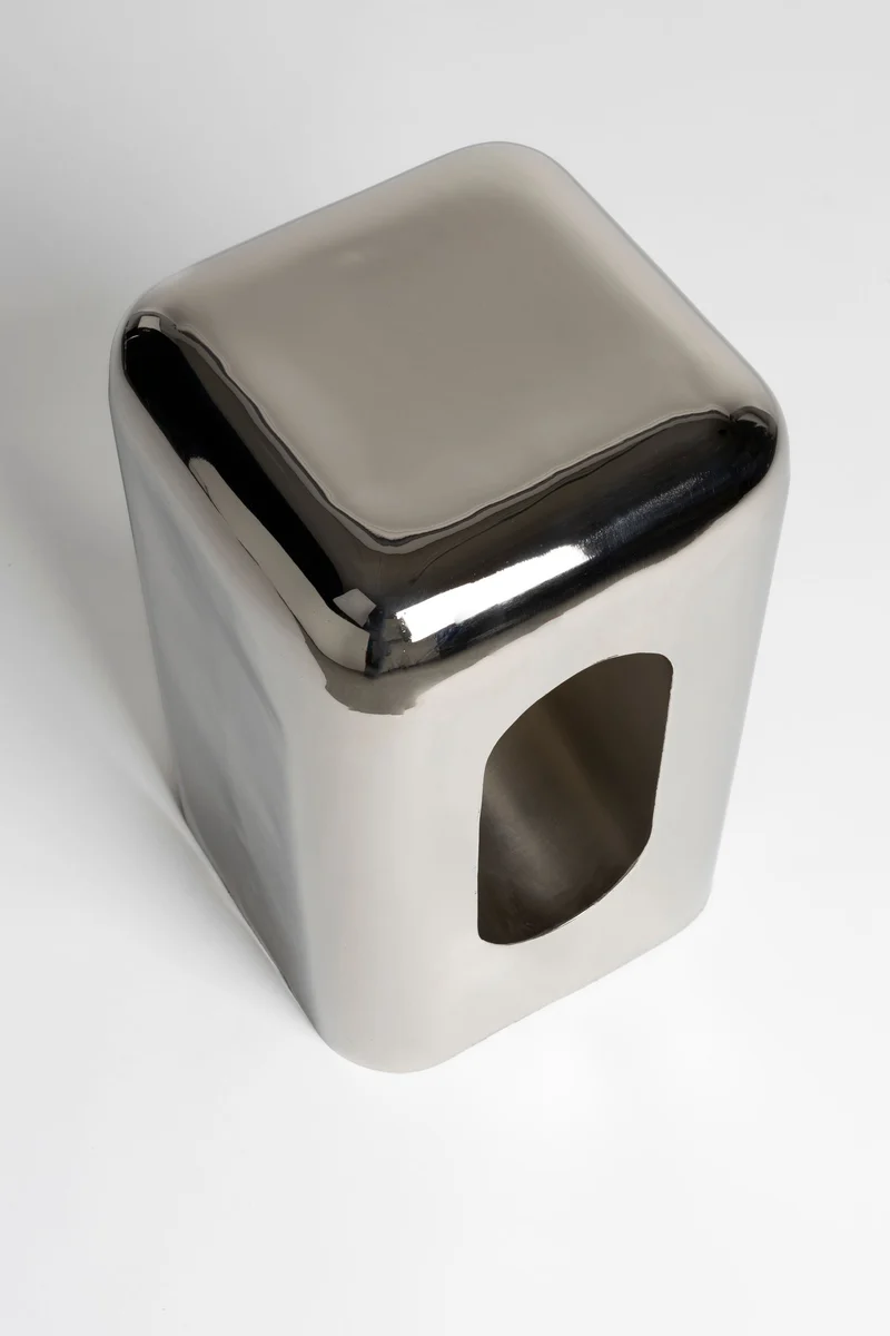 Zuiver Hocker Creek Chrome – Eisen, 29 × 29 × 48 cm