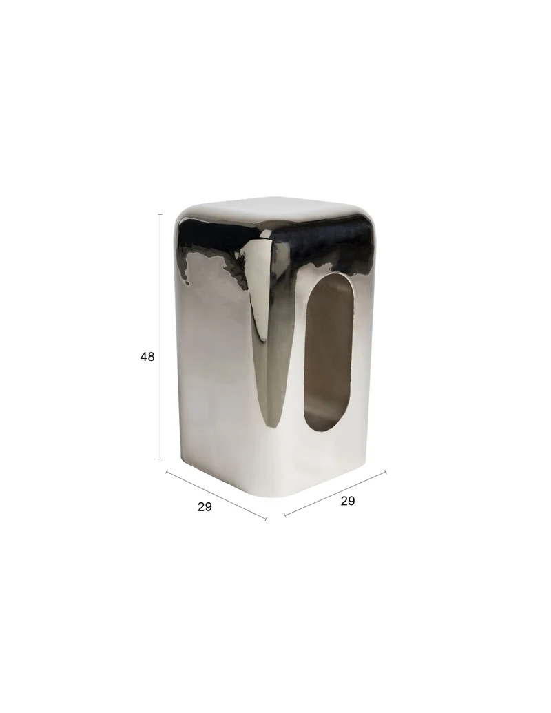 Zuiver Hocker Creek Chrome – Eisen, 29 × 29 × 48 cm