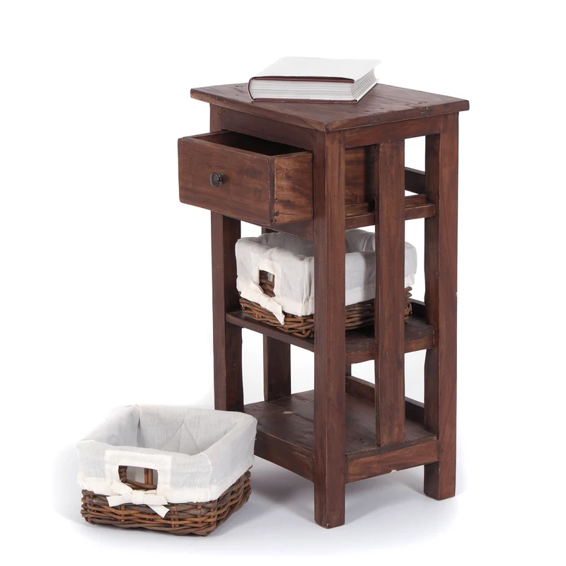 TELEFONTISCH "RATTAN 70" | 70x38x28cm (HxBxT), Mahagoni | Farbe: 02 hellbraun