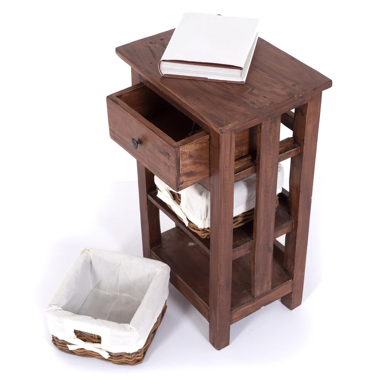 TELEFONTISCH "RATTAN 70" | 70x38x28cm (HxBxT), Mahagoni | Farbe: 02 hellbraun
