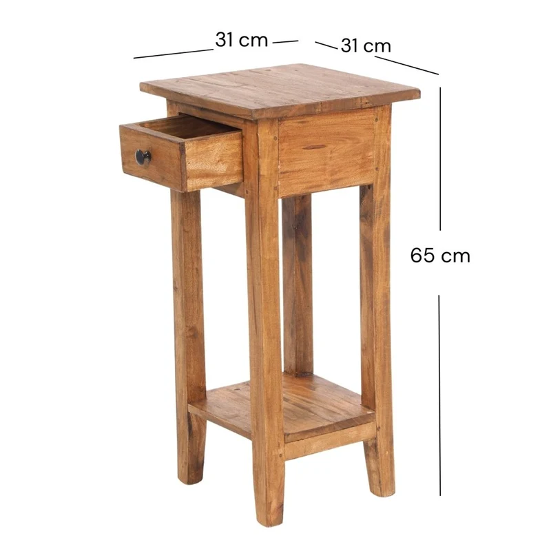 TELEFONTISCH "DRAWER 65" | Mahagoni, 65x31x31 cm | Beistelltisch | Farbe: 08 honigfarben gewachst