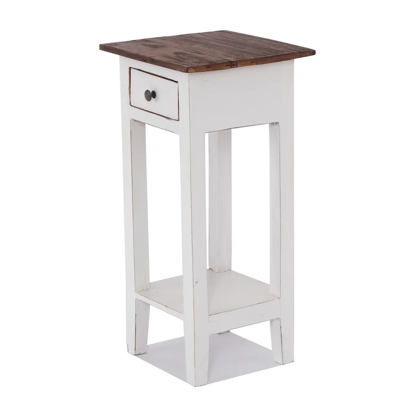 TELEFONTISCH "DRAWER 65" | Mahagoni, 65x31x31 cm | Beistelltisch | Farbe: 06 weiß-landhaus