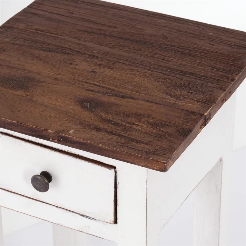 TELEFONTISCH "DRAWER 65" | Mahagoni, 65x31x31 cm | Beistelltisch | Farbe: 06 weiß-landhaus