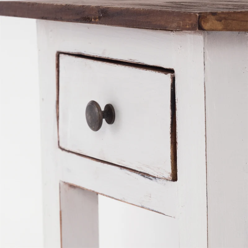 TELEFONTISCH "DRAWER 65" | Mahagoni, 65x31x31 cm | Beistelltisch | Farbe: 06 weiß-landhaus