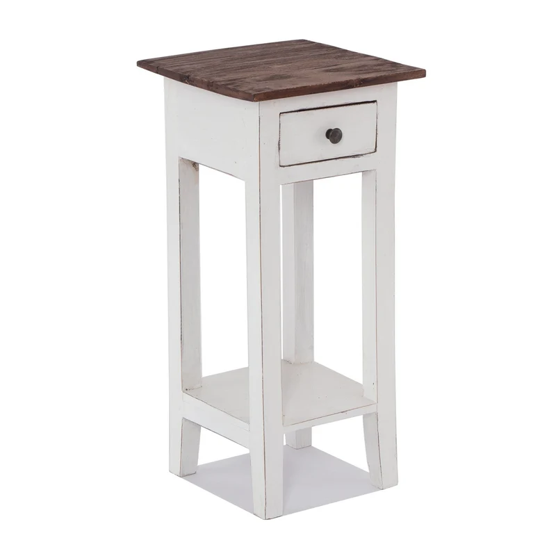 TELEFONTISCH "DRAWER 65" | Mahagoni, 65x31x31 cm | Beistelltisch | Farbe: 06 weiß-landhaus