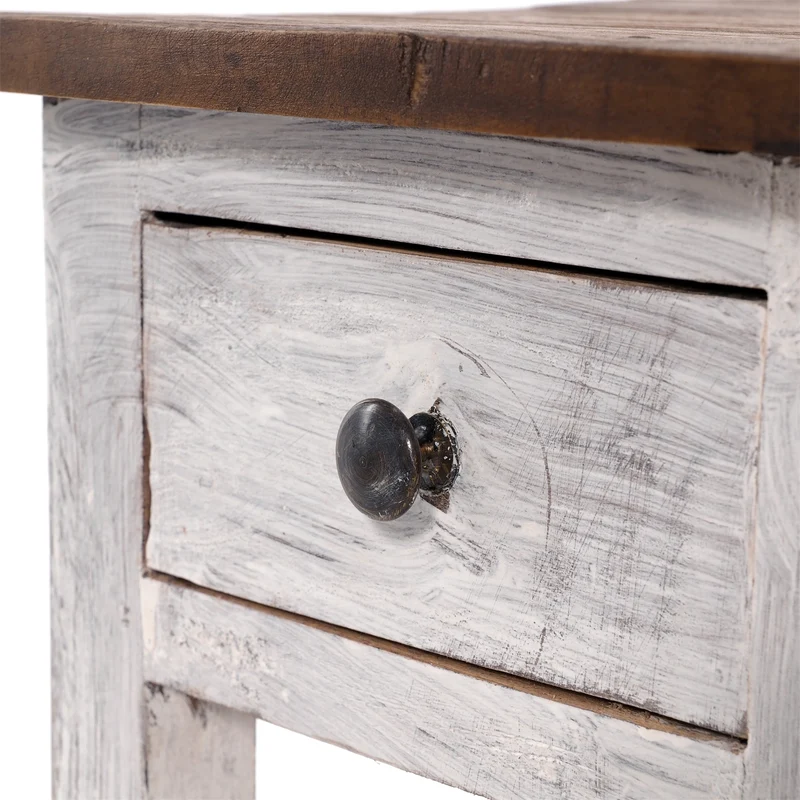 TELEFONTISCH "DRAWER 65" | Mahagoni, 65x31x31 cm | Beistelltisch | Farbe: 05 weiß-natur