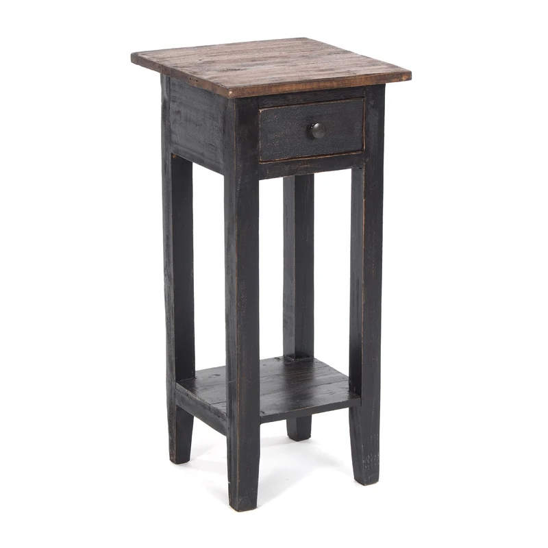 TELEFONTISCH "DRAWER 65" | Mahagoni, 65x31x31 cm | Beistelltisch | Farbe: 04 schwarz-natur