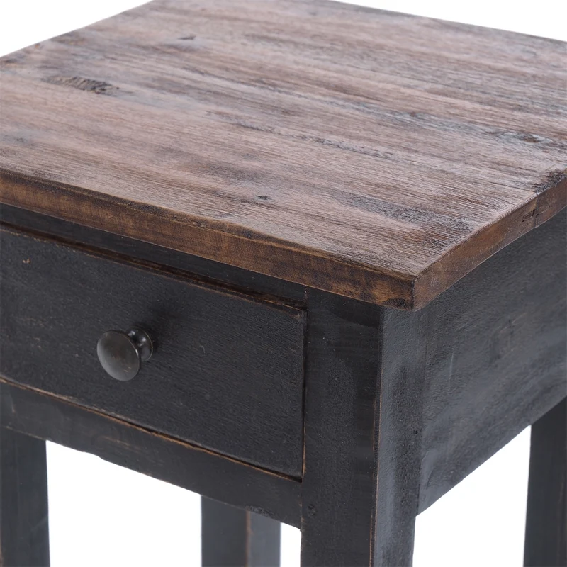 TELEFONTISCH "DRAWER 65" | Mahagoni, 65x31x31 cm | Beistelltisch | Farbe: 04 schwarz-natur