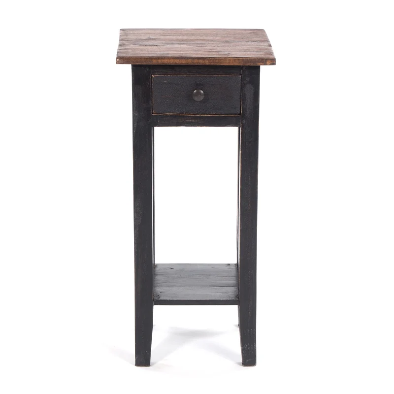 TELEFONTISCH "DRAWER 65" | Mahagoni, 65x31x31 cm | Beistelltisch | Farbe: 04 schwarz-natur