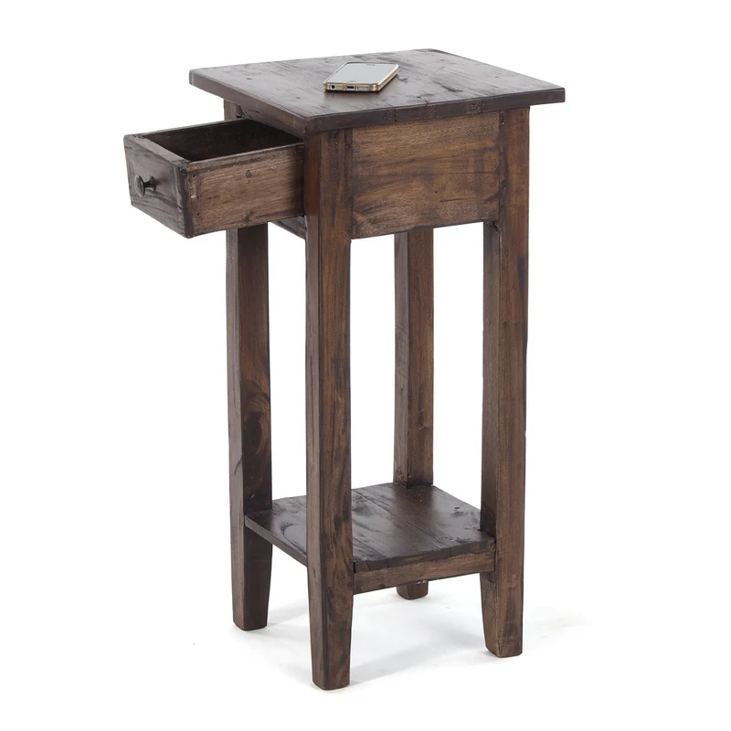 TELEFONTISCH "DRAWER 65" | Mahagoni, 65x31x31 cm | Beistelltisch | Farbe: 03 dunkelbraun