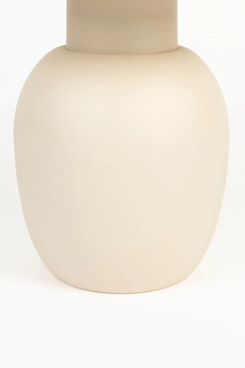 White Label Living Beistelltisch Karula Niedrig – Beige, Eisen, 50 × 50 × 42 cm
