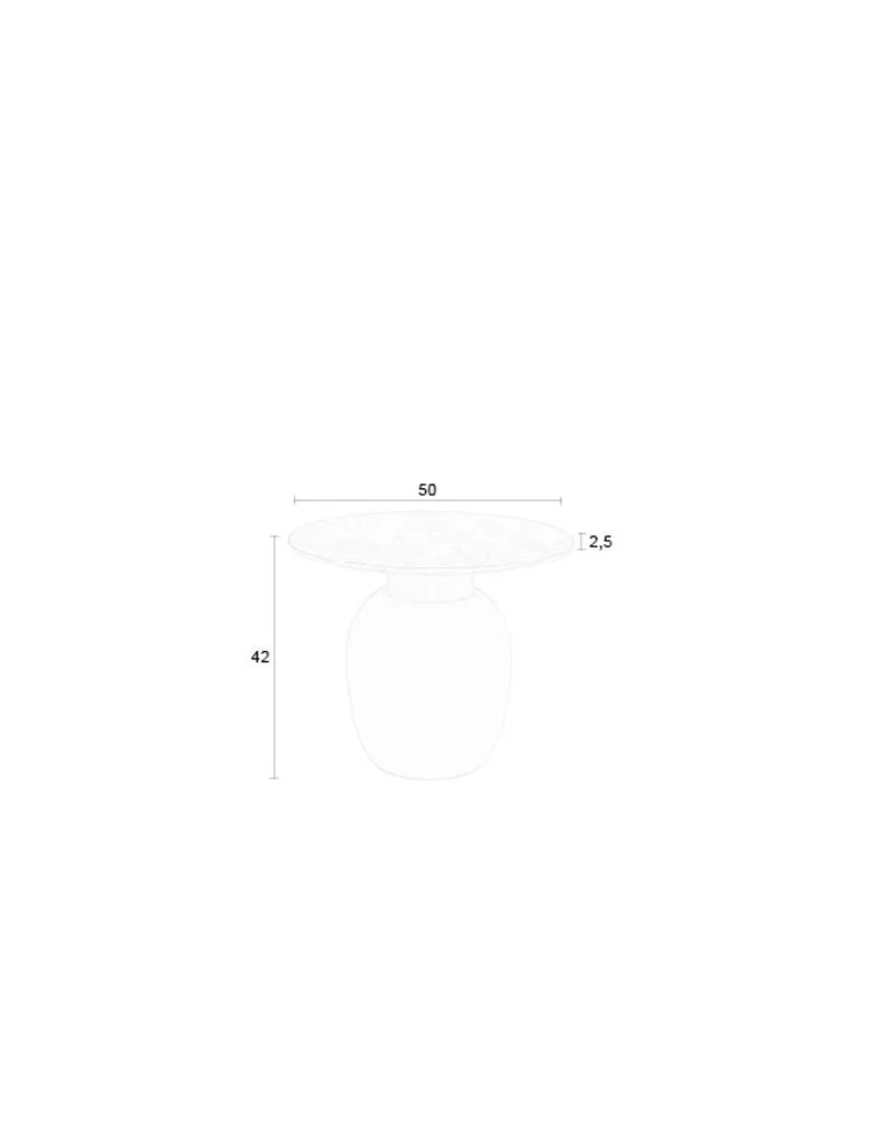 White Label Living Beistelltisch Karula Niedrig – Beige, Eisen, 50 × 50 × 42 cm