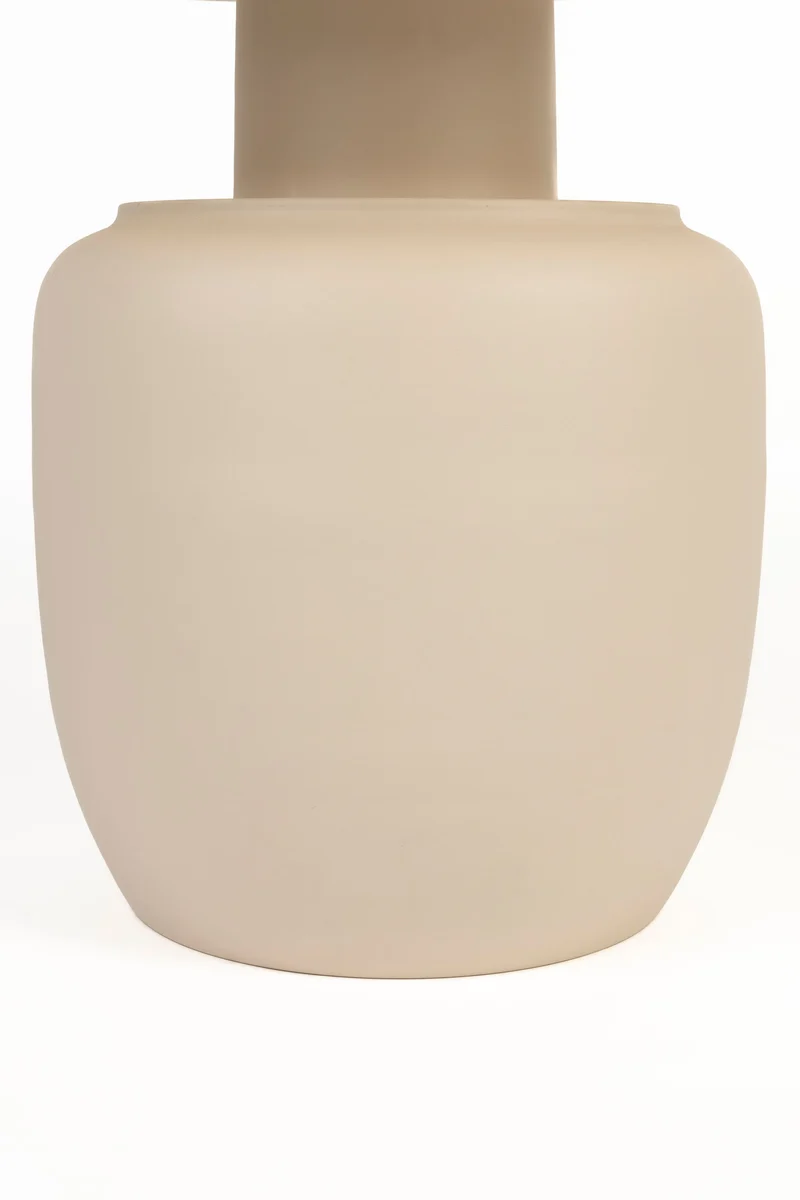 White Label Living Beistelltisch Karula Hoch – Beige, Eisen, 60 × 60 × 47 cm