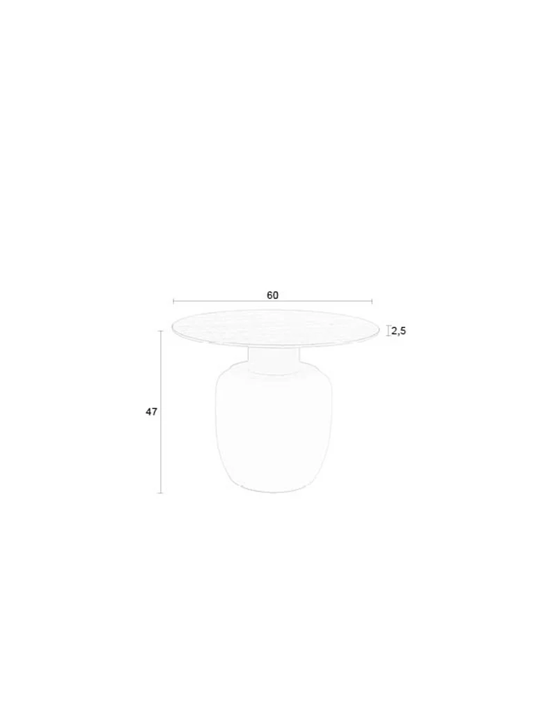 White Label Living Beistelltisch Karula Hoch – Beige, Eisen, 60 × 60 × 47 cm