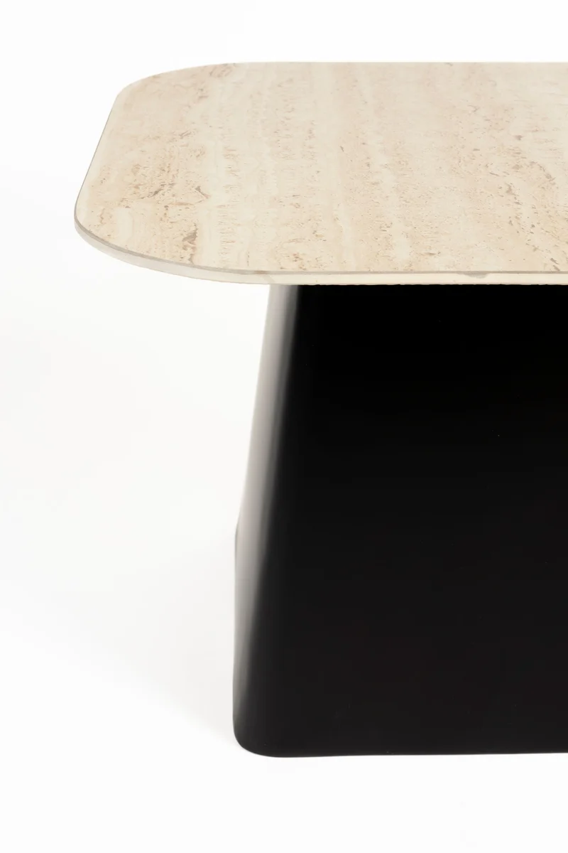White Label Living Beistelltisch Baru – Schwarz, Eisen, 42 × 42 × 47 cm, 2er-Set