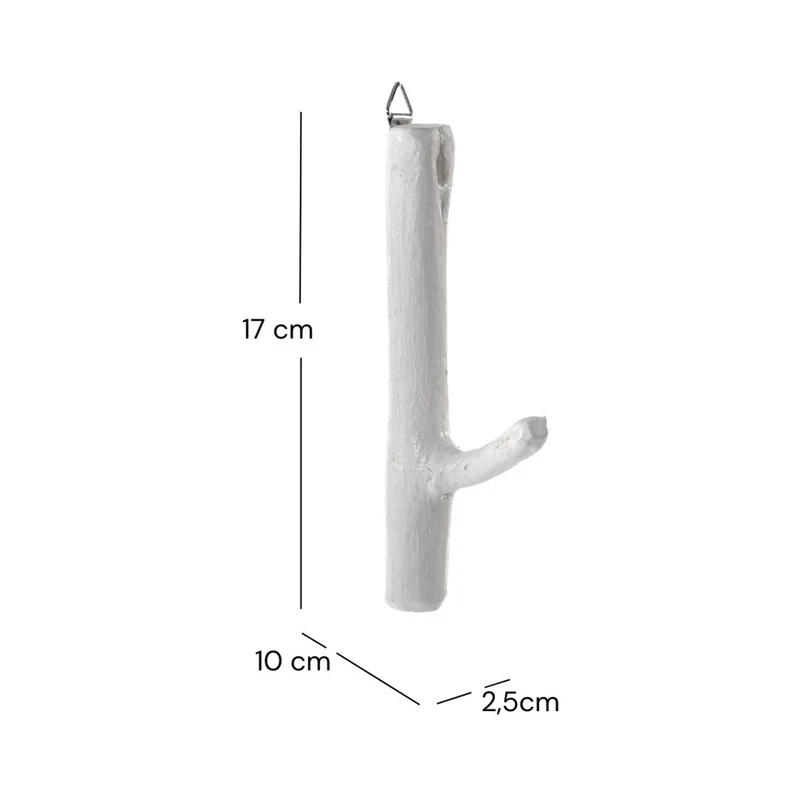 GARDEROBENHAKEN LIMB | Teakholz ca. 15cm(H) Garderobenhaken aus Ästen | Farbe: 06 weiß-landhaus