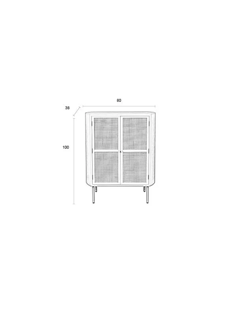 White Label Living Schrank Amaya Niedrig 2do – MDF, 38 × 80 × 100 cm
