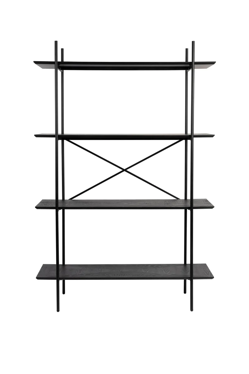 White Label Living Schrank Cabinet Marcio – Schwarz, MDF, 40 × 120 × 180 cm